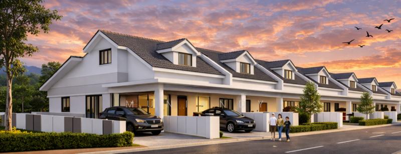 RUMAH TERES 1.5 TINGKAT DI KUBANG SEMANG - 1