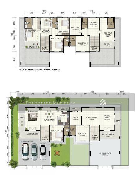 Rumah Berkembar Dua Tingkat ( Jenis A ) di Lunas - 2